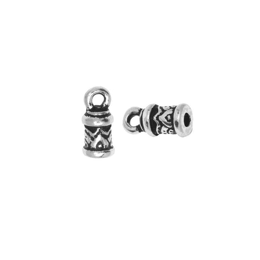 TierraCast Cord Ends, Temple Dome 11mm, Fits 2mm Cord, Antiqued Silver Plated (2 Pieces)