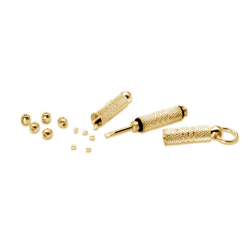 Beadalon Scrimps Kit, Screw Driver and Crimp Beads, Gold Plated (1 Set)