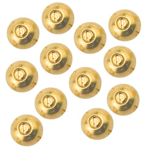 Beadalon Scrimps, Super Secure Screw-On Round Crimp Beads, Gold Plated (12 Pieces)