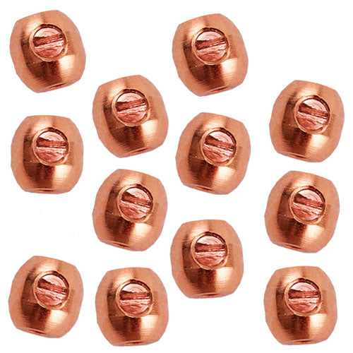 Beadalon Scrimps, Super Secure Screw-On Oval Crimp Beads, Copper Plated (12 Pieces)