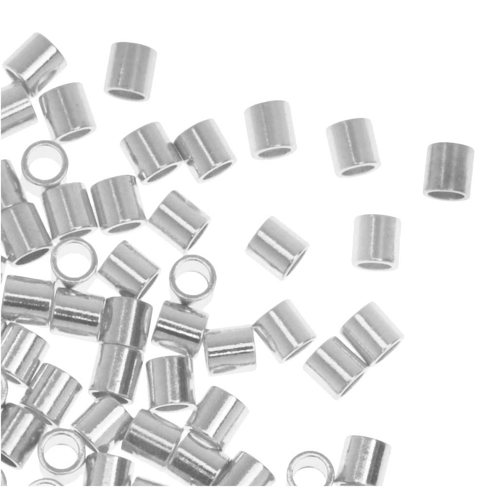 Crimp Beads, Tube 2x2mm, Silver Plated (100 Pieces) — Beadaholique