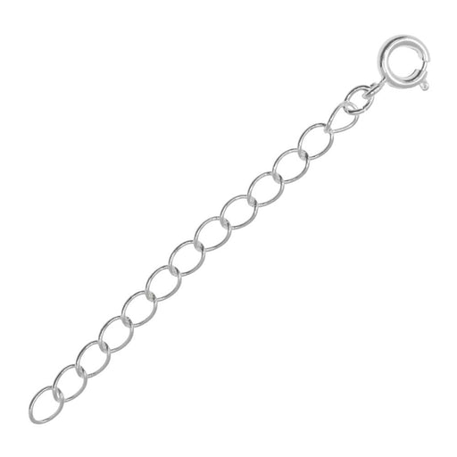 Necklace Chain Extender, Curb Links with Spring Ring Clasp 2 Inches, Silver Plated (10 Pieces)