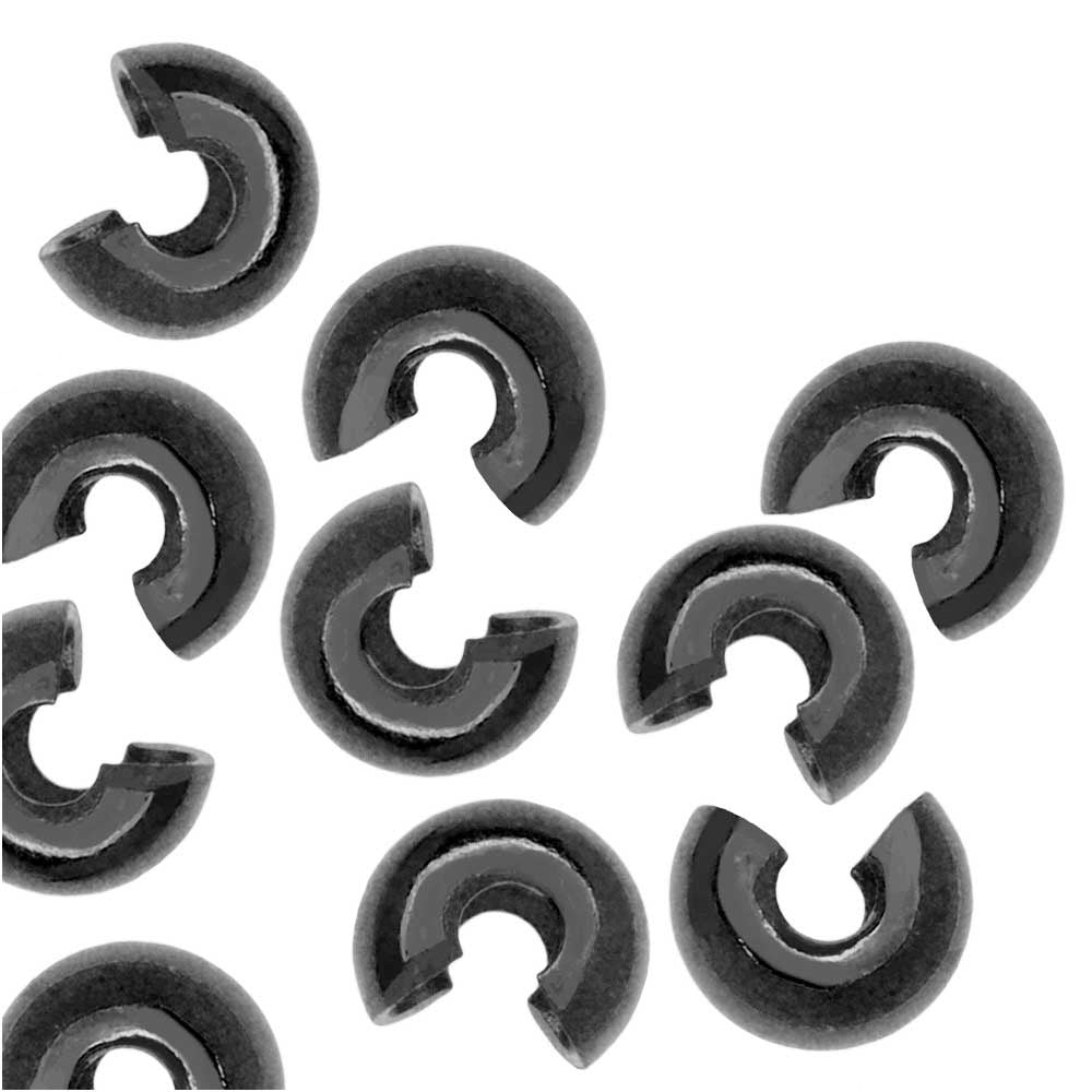 Crimp Bead Covers, 3mm, Gunmetal Plated (50 Pieces)