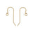 French Ear Wire, with 1.5mm Ball End 27x11mm 14K Gold-Filled (1 Pair)
