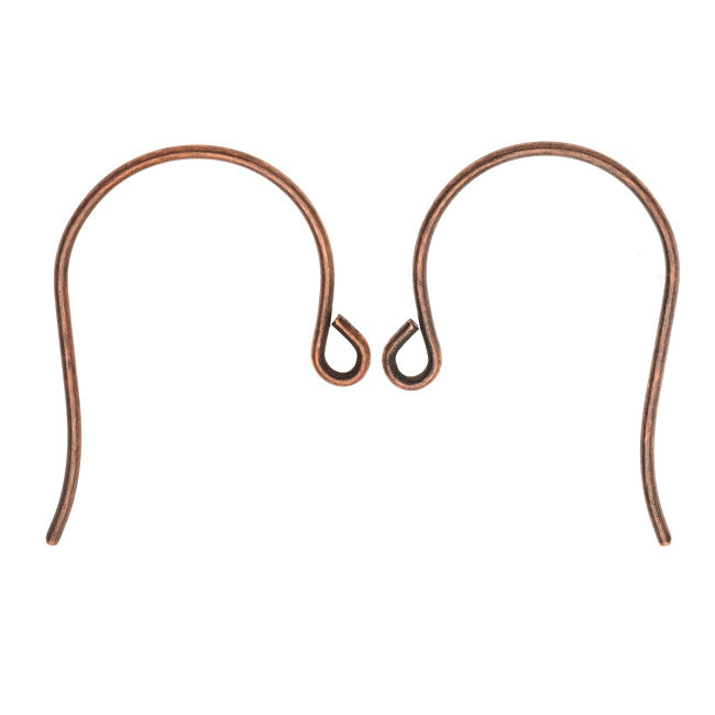 Nunn Design Earring Findings, 27mm Earwire Hooks, Antiqued Copper (1 Pair)