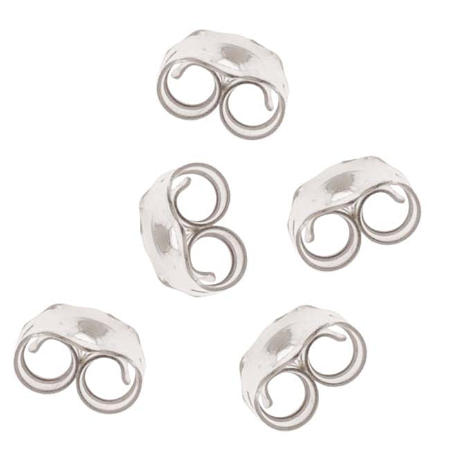 Earring Backs, Earnuts with Medium Clutch 5mm Sterling Silver (6 Pairs)