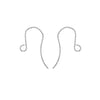 French Sparkle Ear Wire, with Loop End 21mm Long, Sterling Silver (2 Pairs)