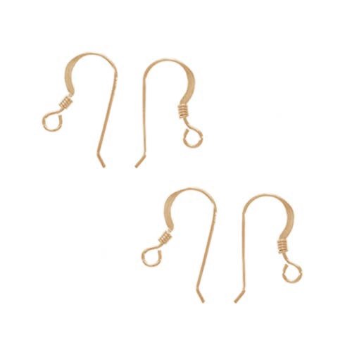 Earring Hooks, French Wire with Coil 19mm Long 14K Gold-Filled (2 Pairs) —  Beadaholique