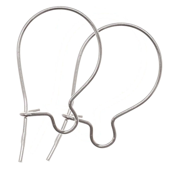 Sterling Silver Earring Hooks Kidney Wires Light (10)
