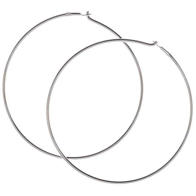 Earring Findings, Chandelier Hoop 1/2 Inch Diameter, Sterling Silver (1 Pair)