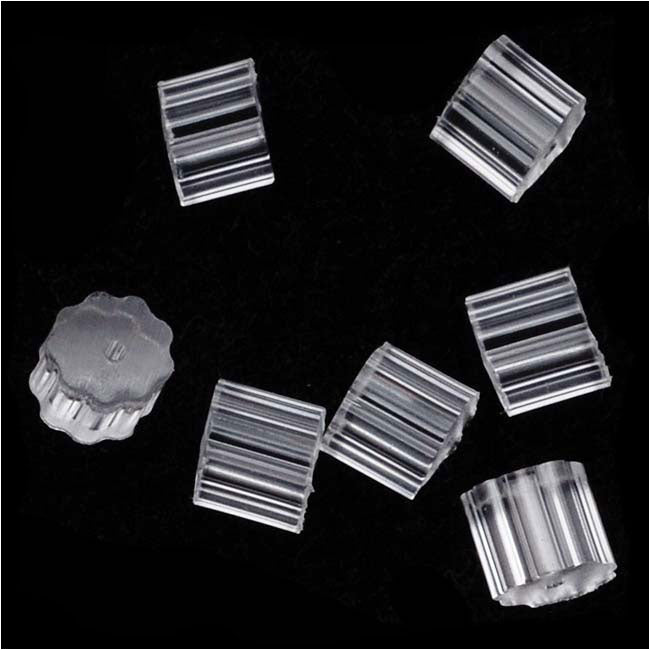 Earring Backs, Rubber Backs for Fish Hooks 3x3mm, Clear (50 Pairs)