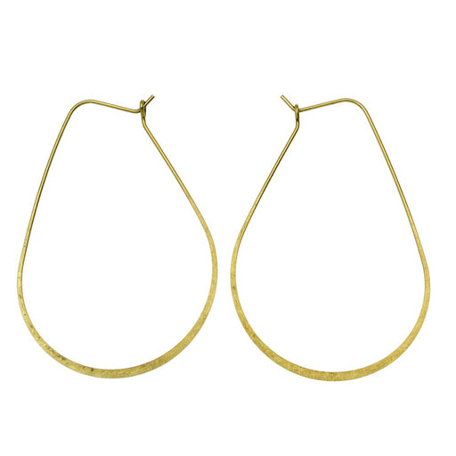Nunn Design Earring Findings, Oval Hoop Ear Wire 38x56mm, Antiqued Gold (1 Pair)
