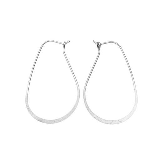 Nunn Design Earring Findings, Oval Hoop Ear Wire 26x37mm, Antiqued Silver (1 Pair)