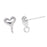 Earring Posts, Heart with Loop 6mm, Silver Plated (5 Pairs)