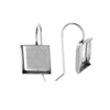 Earring Wire, Square Bezel 10mm, Bright Silver, by Nunn Design (1 Pair)