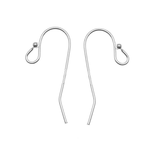 Earring Findings, Ear Wire with Ball 11.5mm Silver-Filled (5 Pairs)