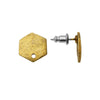 Earring Posts, Flat Tag Mini Hexagon 12mm, Antiqued Gold, by Nunn Design (1 Pair)
