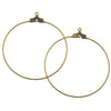 Earring Findings, Hoop Earrings with Loop 40mm Diameter, Antiqued Brass (12 pieces)