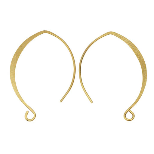 Ear Wire, V-Style 33mm, Antiqued Gold 1 Pair, by Nunn Design