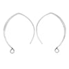 Ear Wire, V-Style 33mm, Antiqued Silver, by Nunn Design (1 Pair)