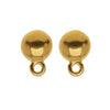 Earring Posts, Stud Dome with Ring 8mm, 22K Gold Plated Pewter, by TierraCast (1 Pair)