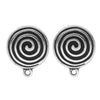 Clip On Earrings, Spiral 17mm, Silver Plated Pewter, by TierraCast (1 Pair)
