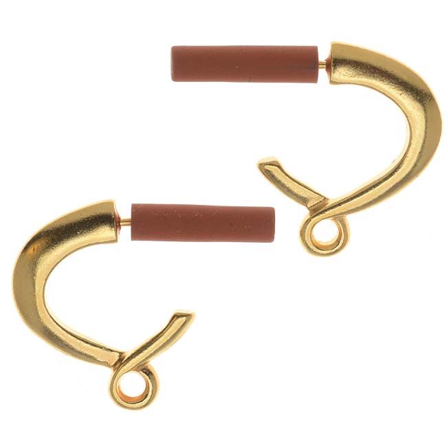 TierraCast 22K Gold Plated Pewter Stud Earrings Contempo Hoops 19mm (Pair)