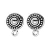 Earring Posts, Stud Beaded Round 11mm, Silver Plated Pewter, by TierraCast (1 Pair)