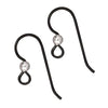 TierraCast Black Finish Niobium 3mm Sterling Silver Ball Earring Hook 20 Gauge (2 Pairs)