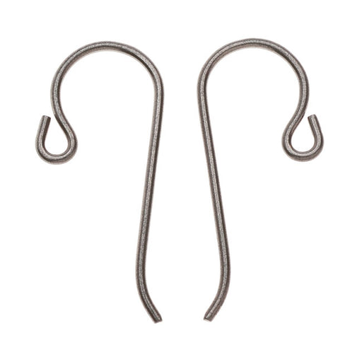 TierraCast Earring Hooks, Hypo-Allergenic Niobium with Loop 21mm Grey (2 Pairs)