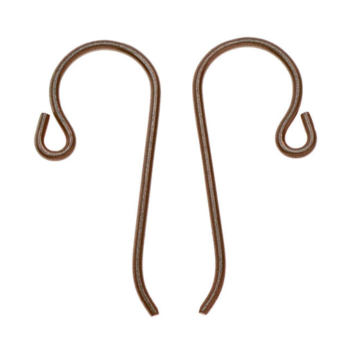 TierraCast Copper Plated Earring Hooks, Hypo-Allergenic Niobium with Loop 21mm Copper (2 Pairs)