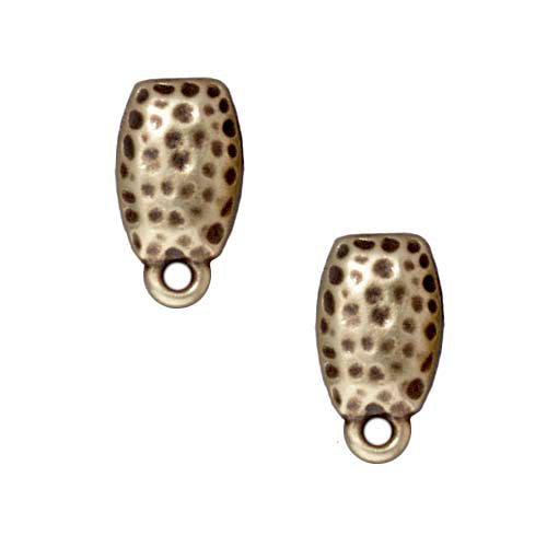 TierraCast Brass Oxide Finish Pewter Stud Post Earrings Hammered 13.5mm (2 pieces)