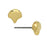 Cymbal Earring Posts for Ginko Beads, Alopronia, 2-Hole Leaf 7.5x8mm, 24k Gold Plated (1 Pair)