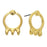 Cymbal Earring Posts for SuperDuo Beads, Farali III, 3-Hole 18x14mm, 24k Gold Plated (1 Pair)