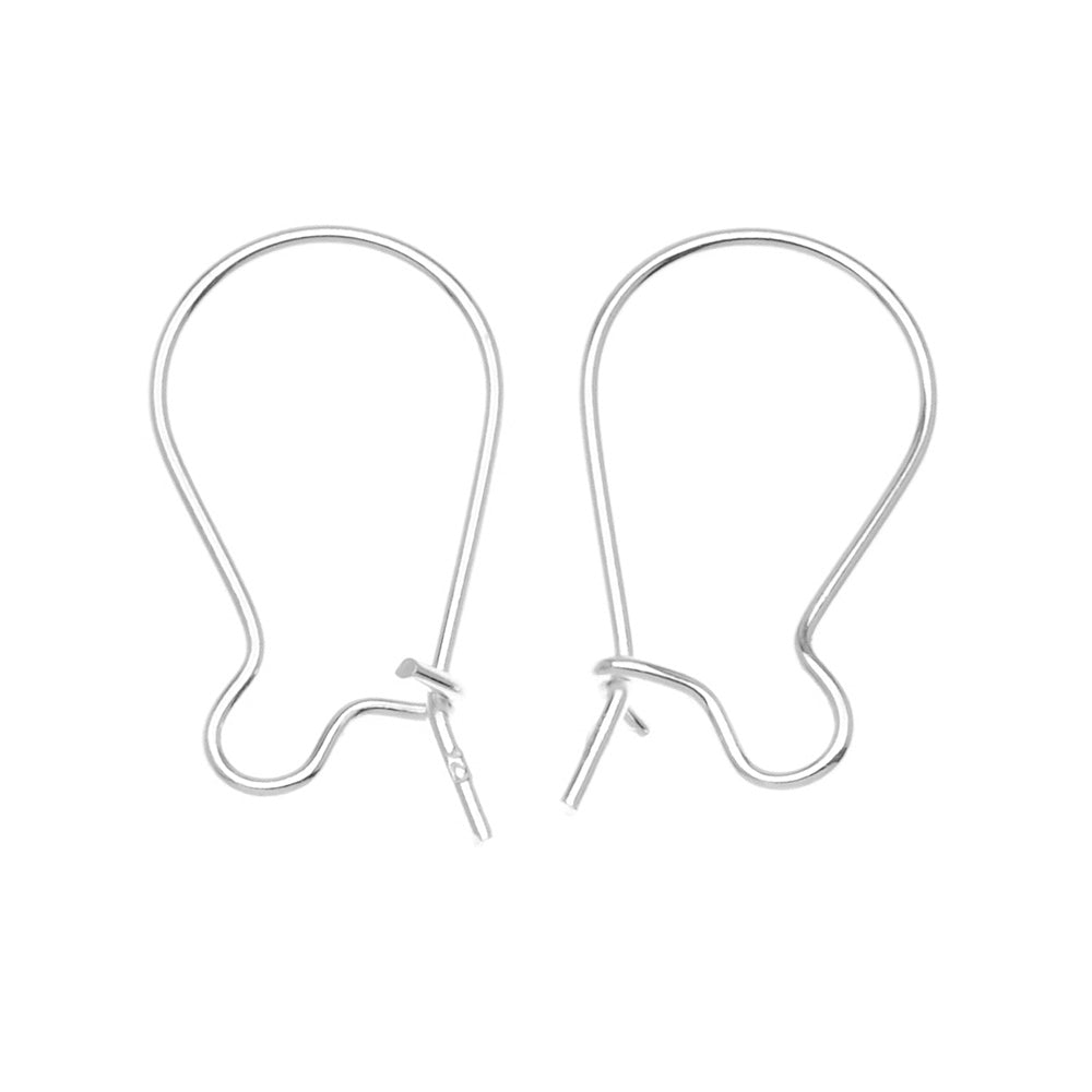 Sterling Silver Earring Hooks Kidney Wires 21 Gauge (10)