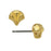 Cymbal Earring Posts for Ginko Beads, Limani, 2-Hole Leaf 7.5x8mm, 24k Gold Plated (1 Pair)