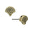 Cymbal Earring Posts for Ginko Beads, Polykarpos, 2-Hole Leaf 7.5x8mm, Antiqued Brass Plated (1 Pair)