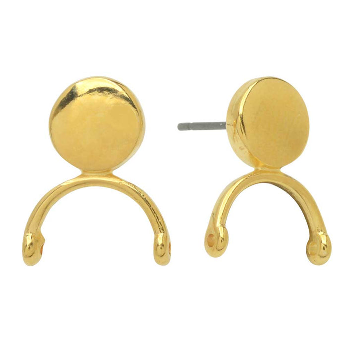 Cymbal Earring Posts for Delica & Round Beads, Venio II, Round