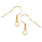 Earring Findings, Hypo-Allergenic Hooks 19mm Long 21 Gauge, Gold Plated (50 Pairs)