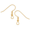 Earring Findings, Hypo-Allergenic Hooks 19mm Long 21 Gauge, Gold Plated (50 Pairs)