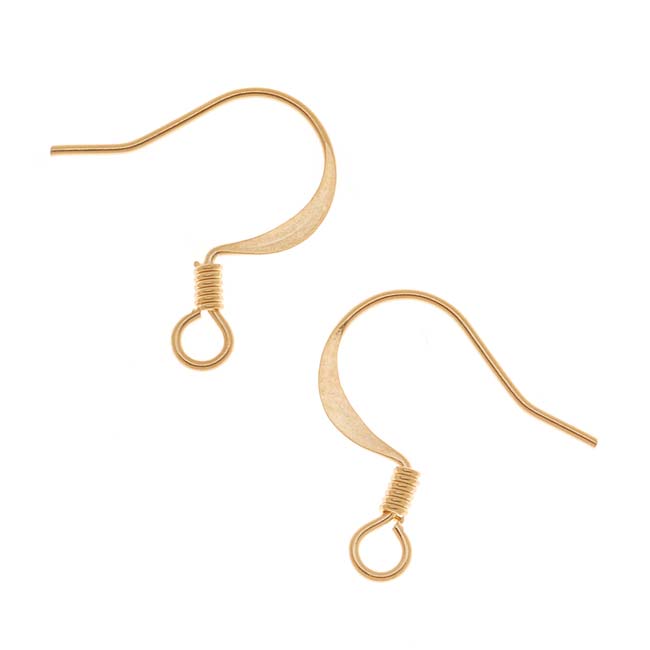 Earring Findings, Fish Hook Ear Wire 15x15mm, Gold Plated (25 Pairs) —  Beadaholique