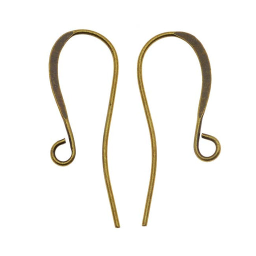 Earring Findings, Long Earring Hooks 25mm, Antiqued Brass (25 Pairs)