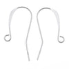 Earring Findings, Flat French Ear Wire Hooks 25.5mm Long 21 Gauge, Sterling Silver (10 pcs)