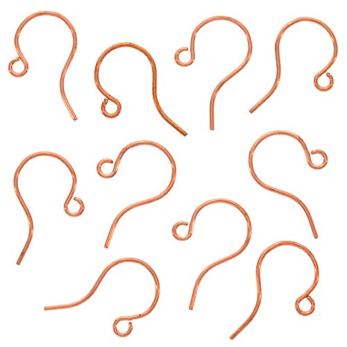 Earring Findings, Small Hooks 11mm Genuine Copper (25 Pairs)