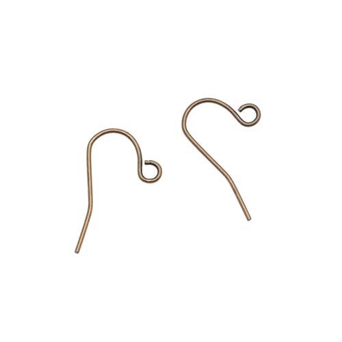 Earring Findings, French Ear Wire Hook 22mm, Antiqued Brass (10 Pairs)