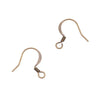 Earring Findings, Fish Hook Ear Wire 15x15mm, Antiqued Brass (25 Pairs)