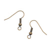 Earring Findings, Hook with Ball & Coil 20mm, Antiqued Brass (25 Pairs)