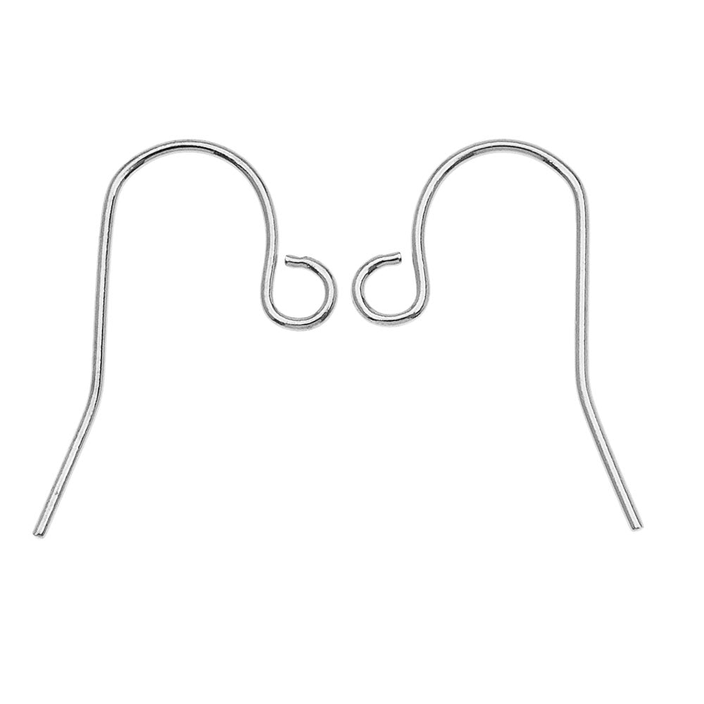 Earring Findings, French Wire Hooks 22mm, Silver Plated (25 Pairs)
