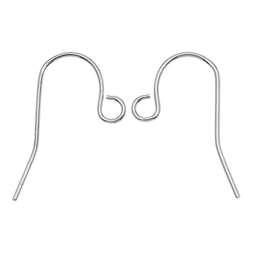 Earring Findings, French Wire Hooks 22mm, Silver Plated (25 Pairs)