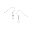 Earring Findings, Hook with Ball & Coil 18mm Long 23 Gauge, Silver Plated (20 Pieces)